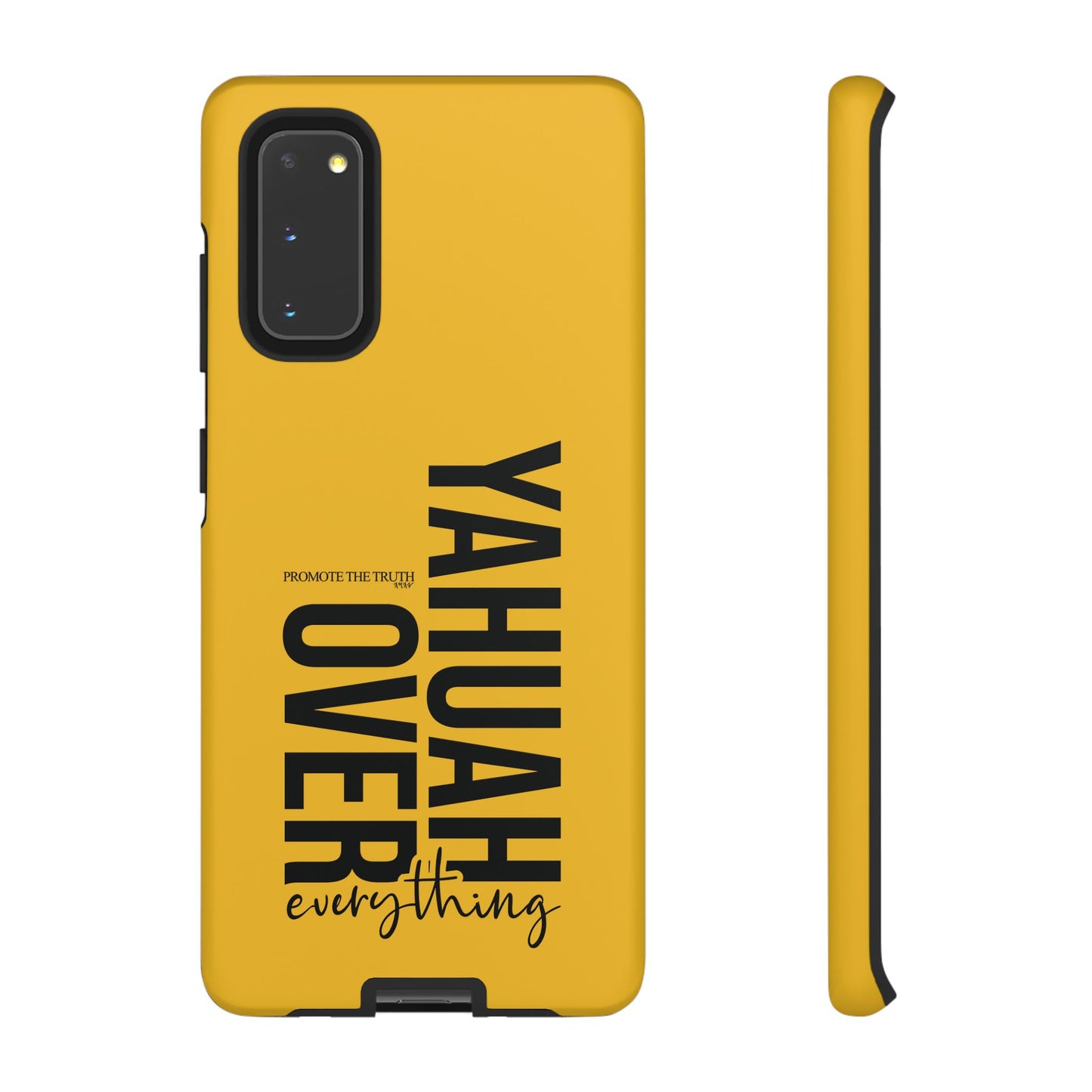 Bold Yellow Tough Phone Case - The Bright Collection "Yahuah Over Everything"