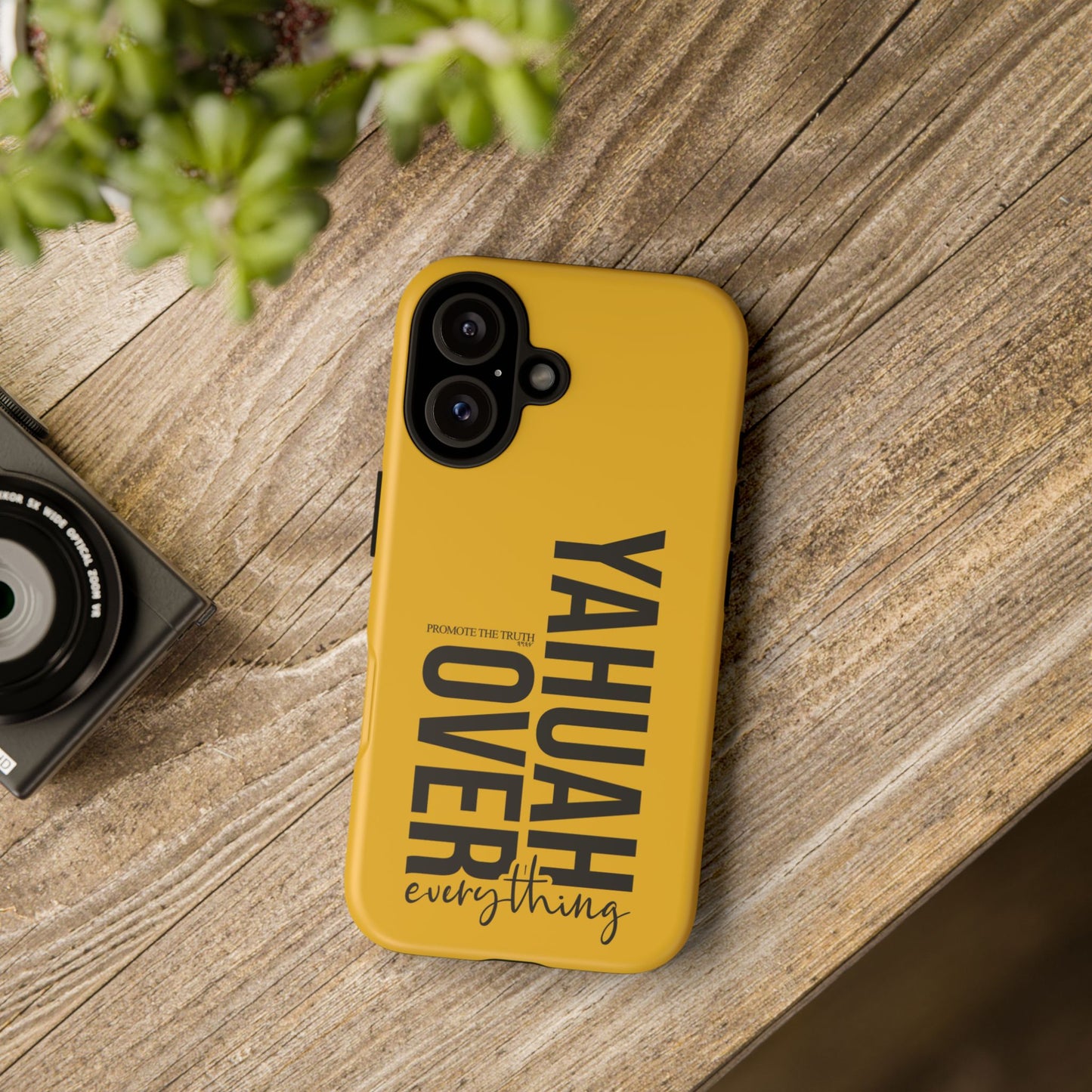 Bold Yellow Tough Phone Case - The Bright Collection "Yahuah Over Everything"