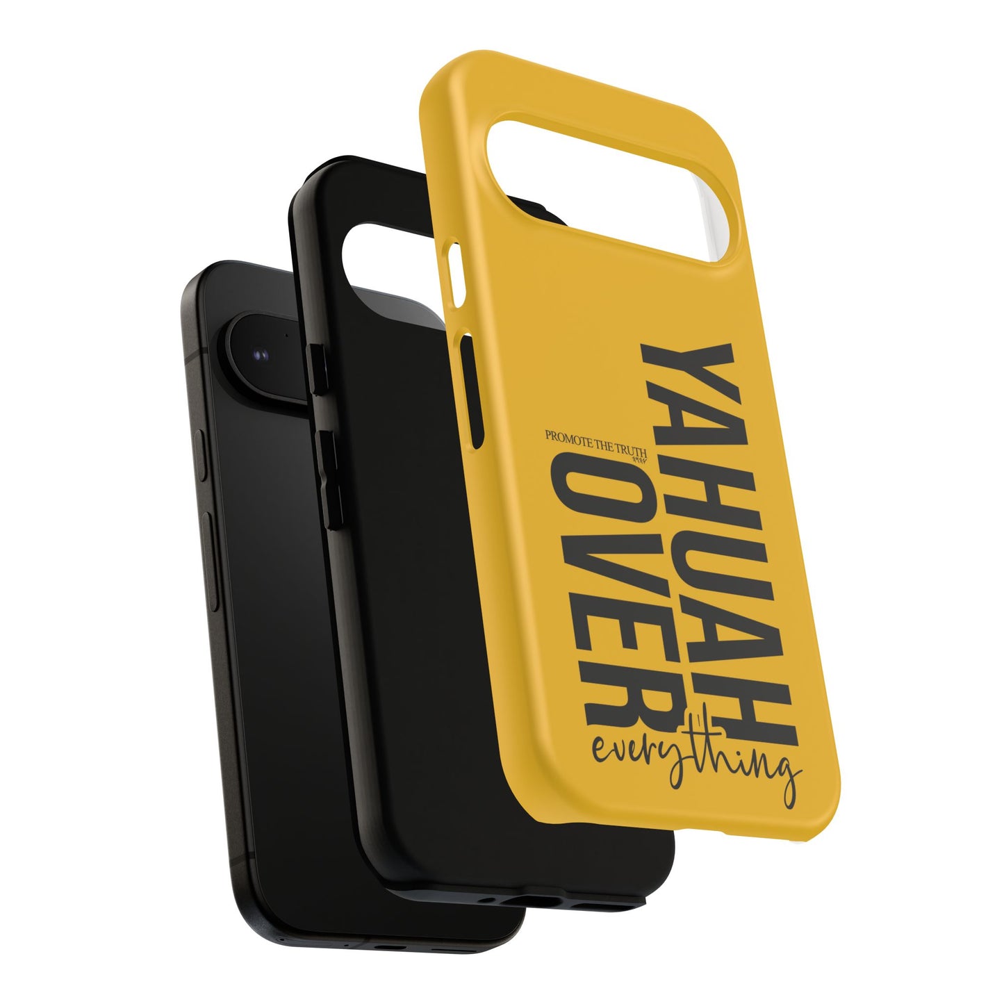 Bold Yellow Tough Phone Case - The Bright Collection "Yahuah Over Everything"