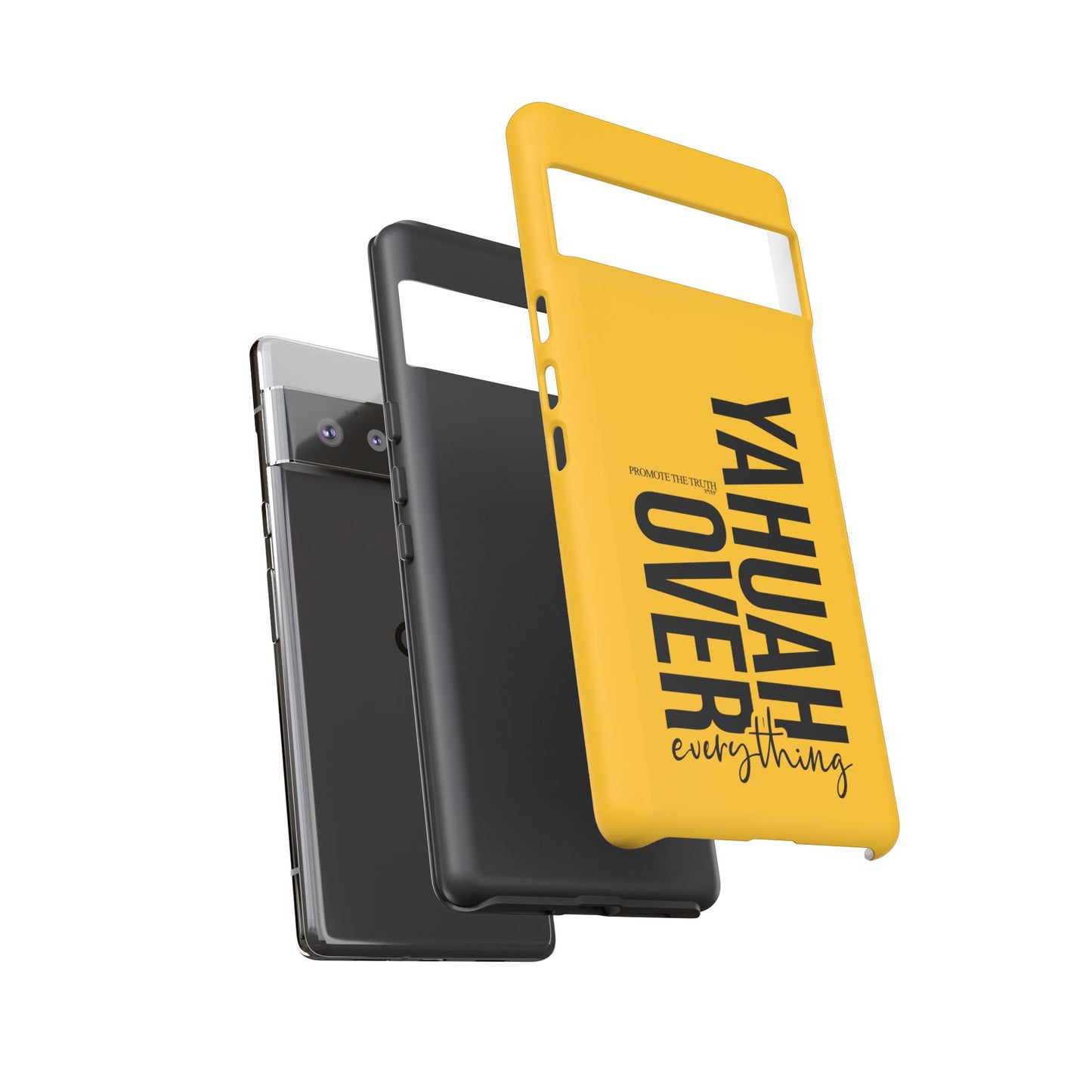 Bold Yellow Tough Phone Case - The Bright Collection "Yahuah Over Everything"