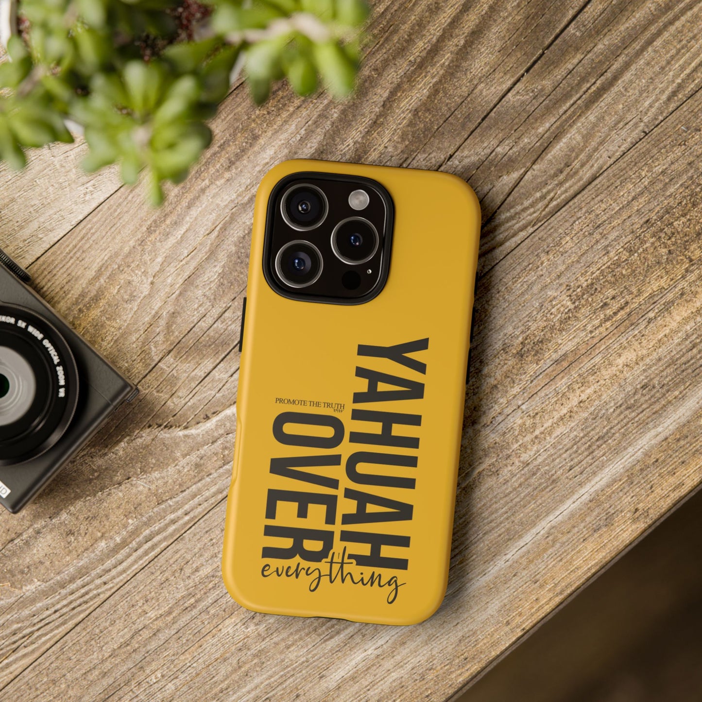 Bold Yellow Tough Phone Case - The Bright Collection "Yahuah Over Everything"