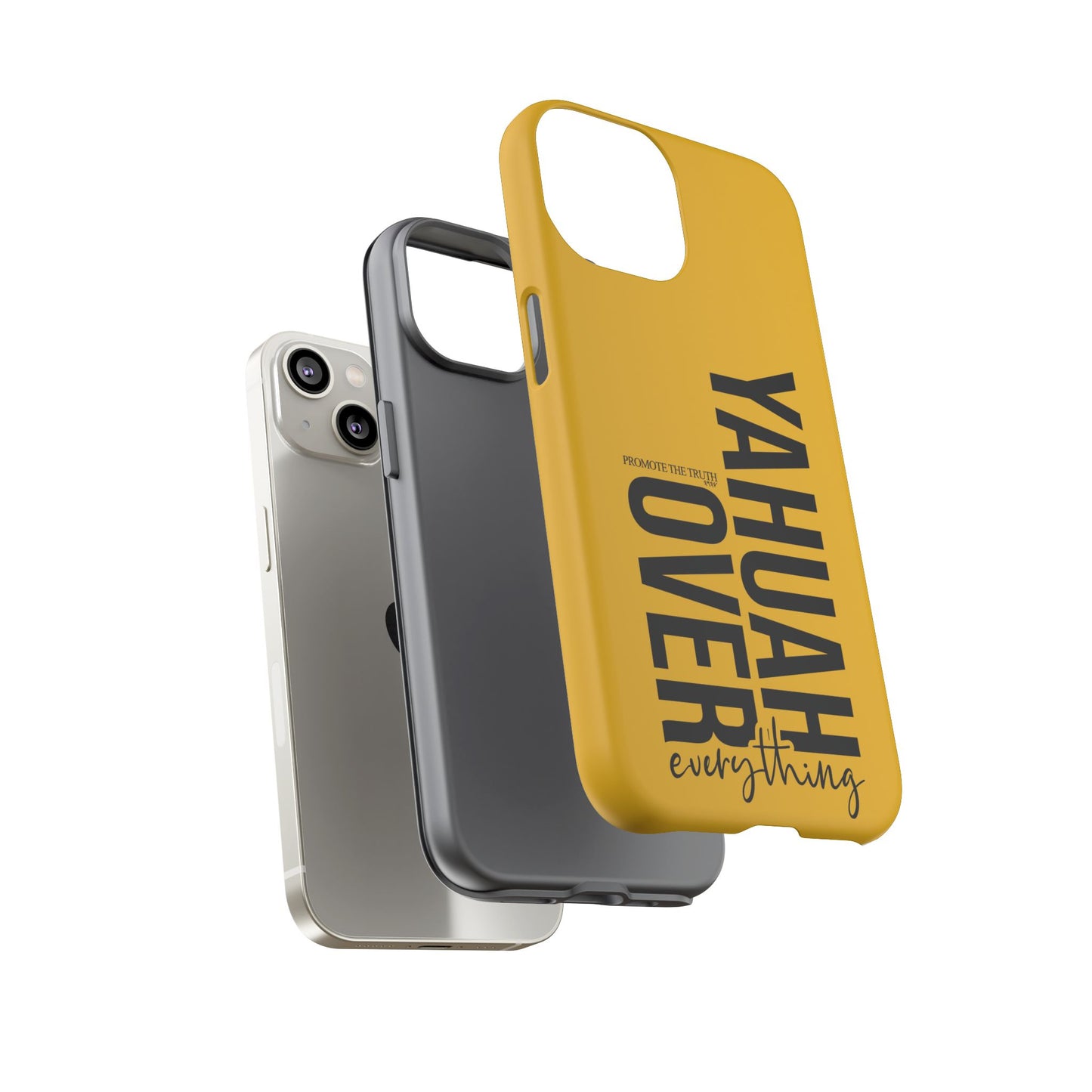 Bold Yellow Tough Phone Case - The Bright Collection "Yahuah Over Everything"