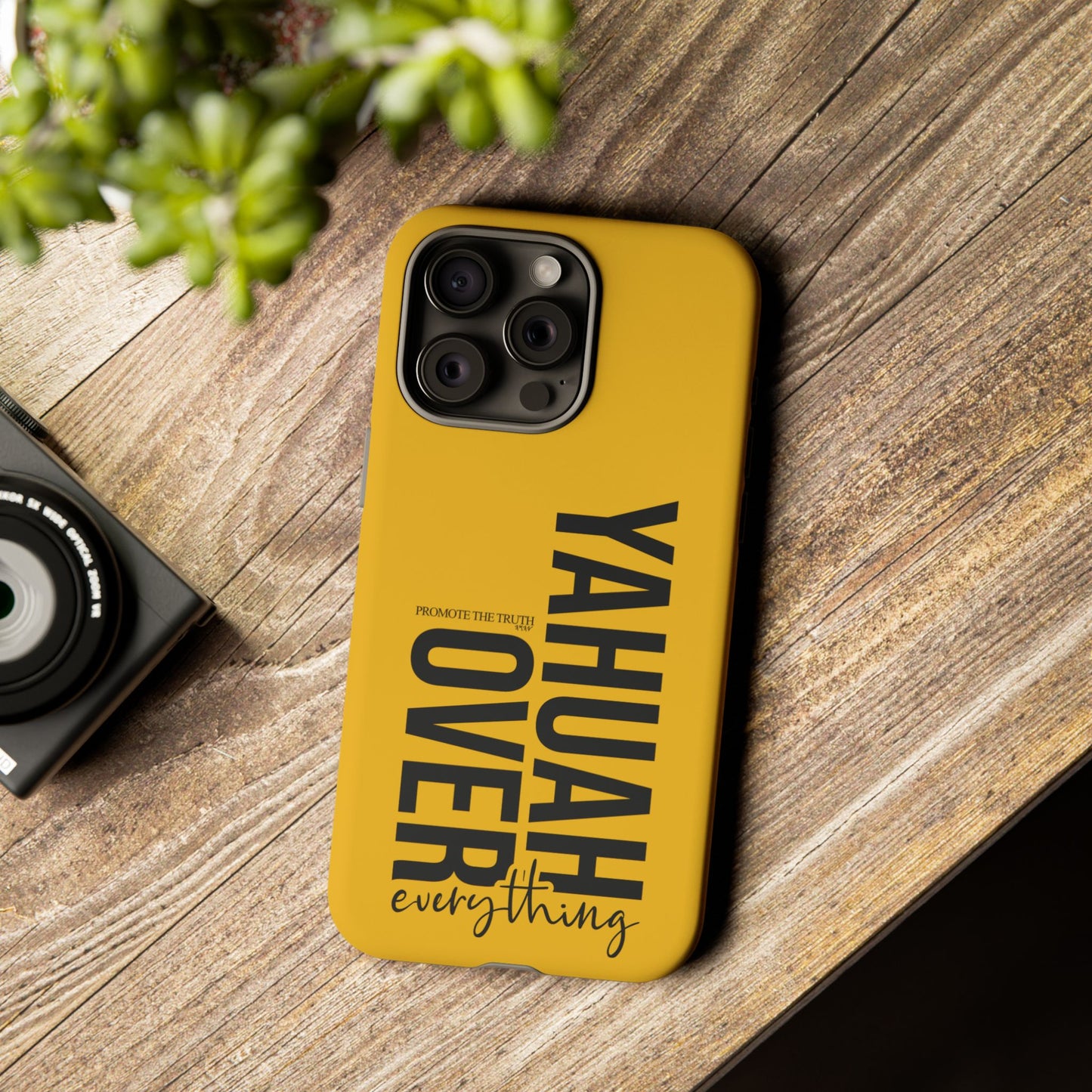Bold Yellow Tough Phone Case - The Bright Collection "Yahuah Over Everything"