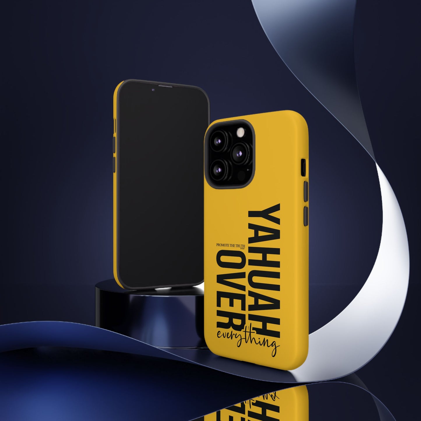 Bold Yellow Tough Phone Case - The Bright Collection "Yahuah Over Everything"