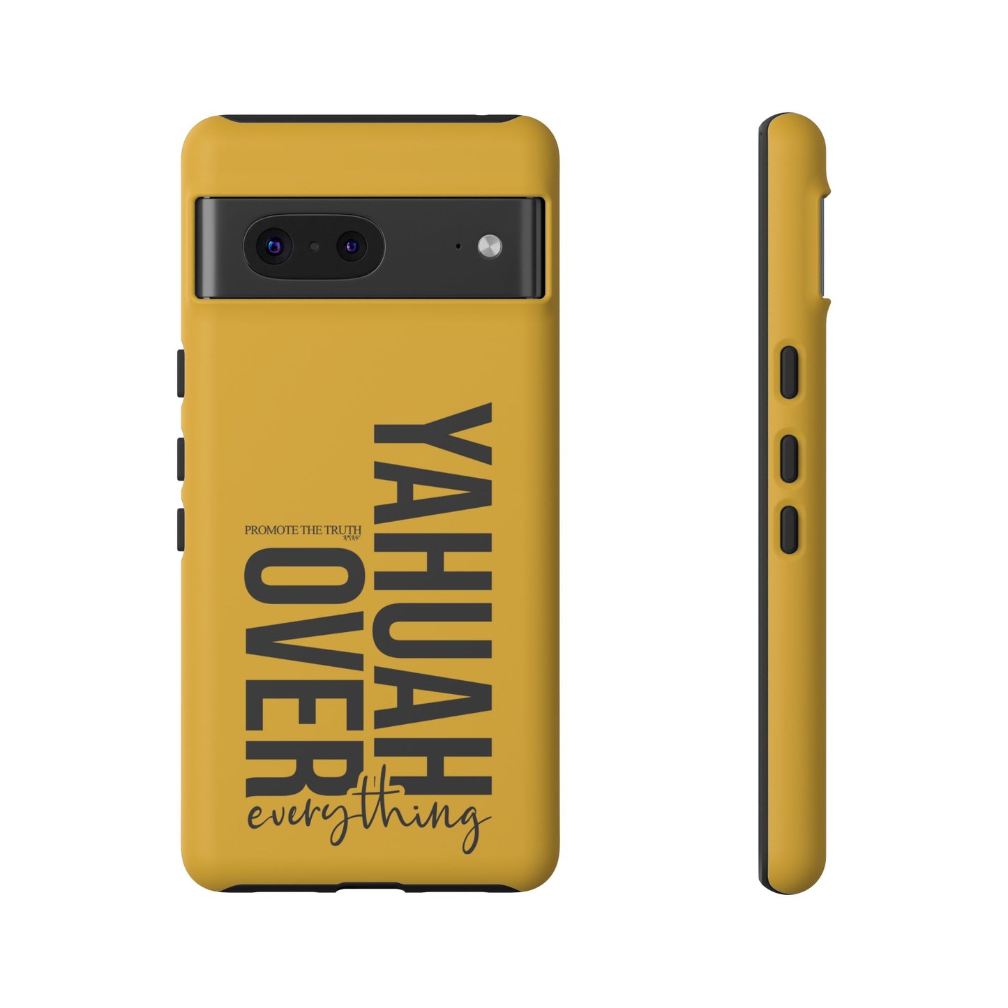 Bold Yellow Tough Phone Case - The Bright Collection "Yahuah Over Everything"