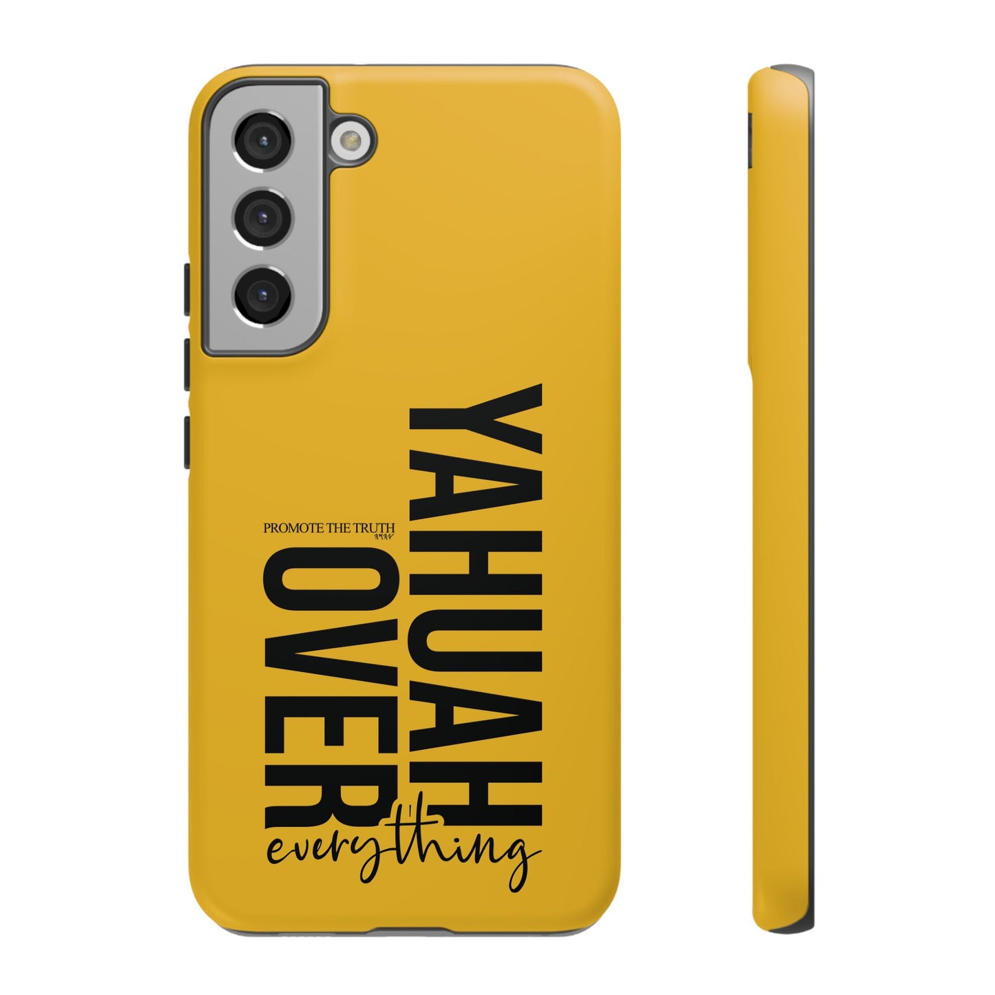 Bold Yellow Tough Phone Case - The Bright Collection "Yahuah Over Everything"