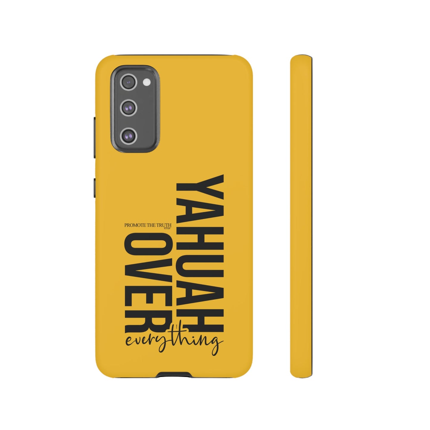 Bold Yellow Tough Phone Case - The Bright Collection "Yahuah Over Everything"