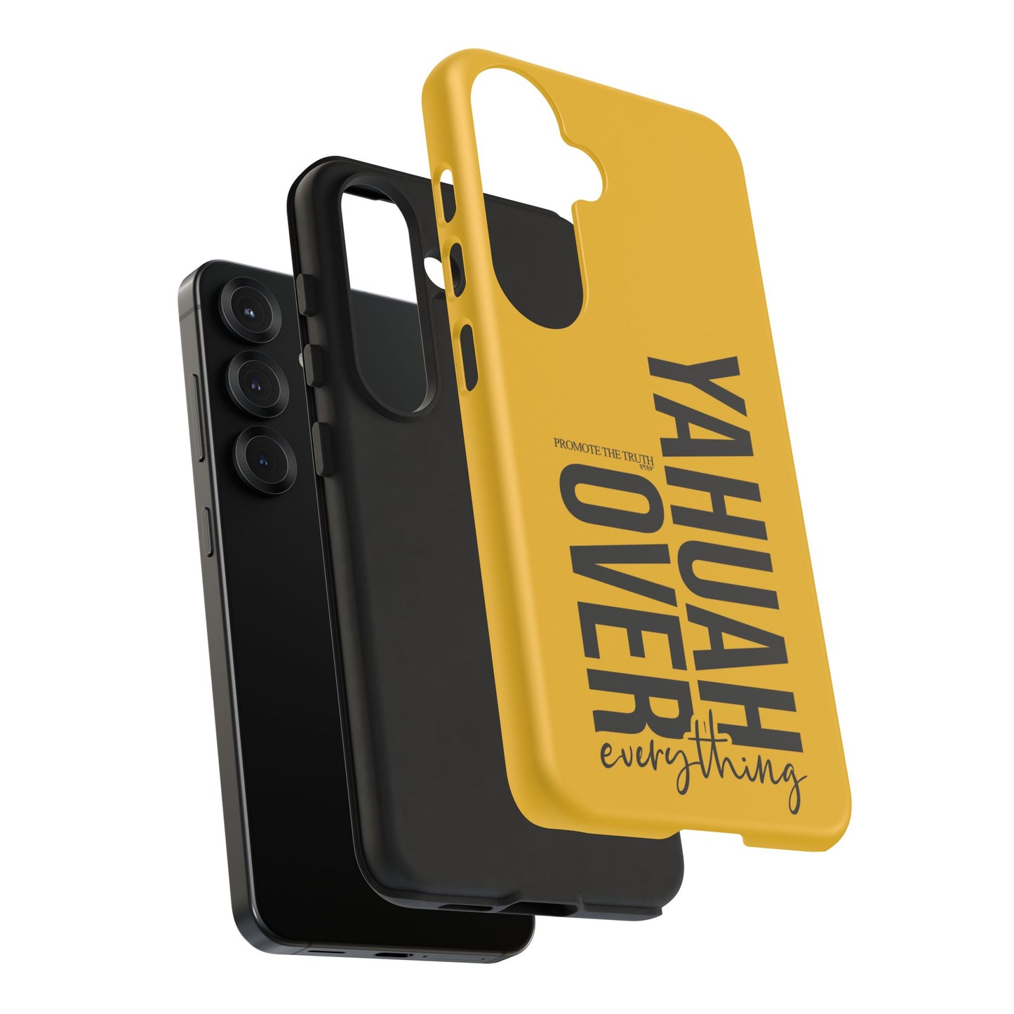 Bold Yellow Tough Phone Case - The Bright Collection "Yahuah Over Everything"