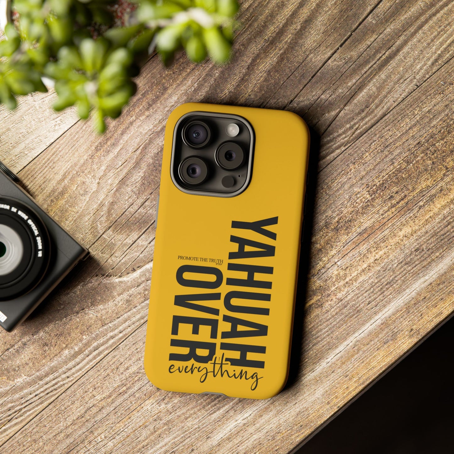 Bold Yellow Tough Phone Case - The Bright Collection "Yahuah Over Everything"