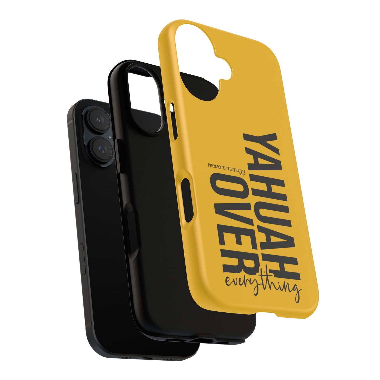 Bold Yellow Tough Phone Case - The Bright Collection "Yahuah Over Everything"