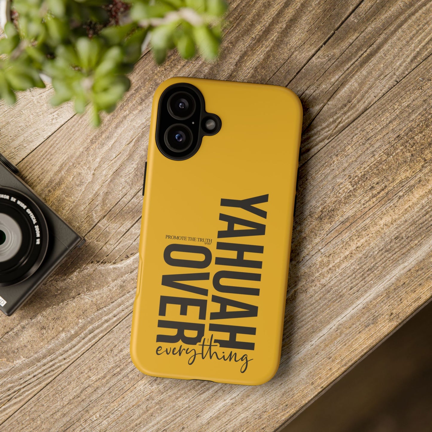 Bold Yellow Tough Phone Case - The Bright Collection "Yahuah Over Everything"