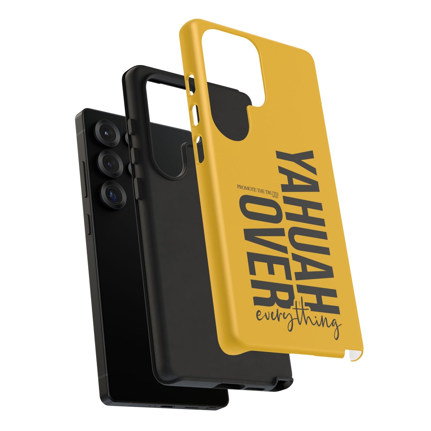 Bold Yellow Tough Phone Case - The Bright Collection "Yahuah Over Everything"