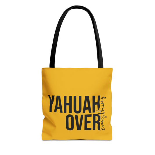 Inspiring Yellow Tote Bag - The Bright Collection "YAHUAH Over Everything"