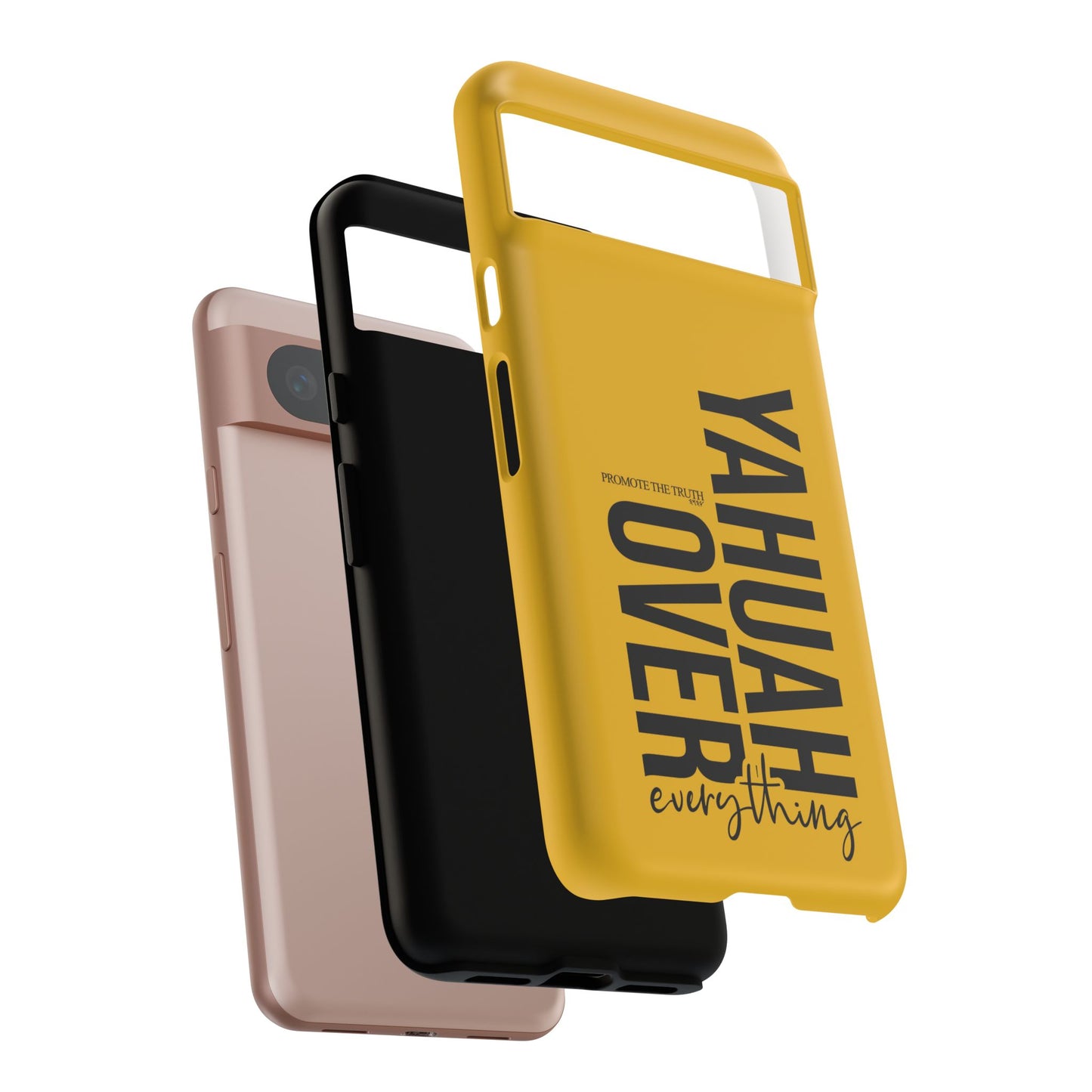 Bold Yellow Tough Phone Case - The Bright Collection "Yahuah Over Everything"