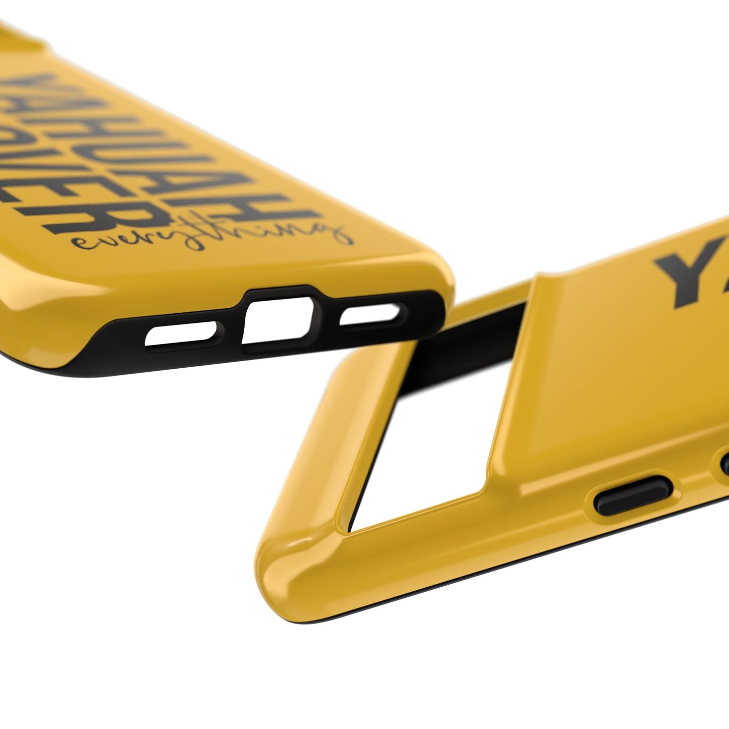 Bold Yellow Tough Phone Case - The Bright Collection "Yahuah Over Everything"