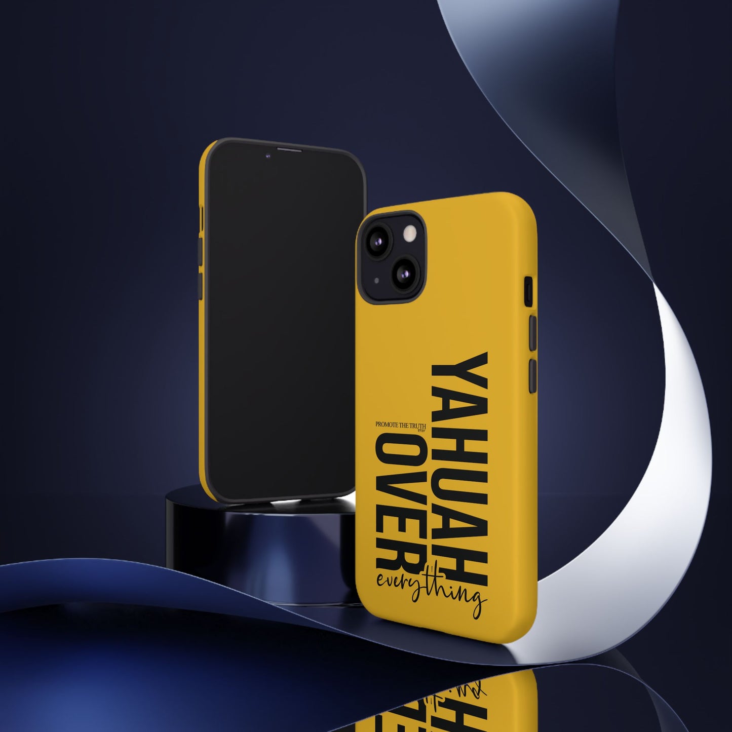 Bold Yellow Tough Phone Case - The Bright Collection "Yahuah Over Everything"