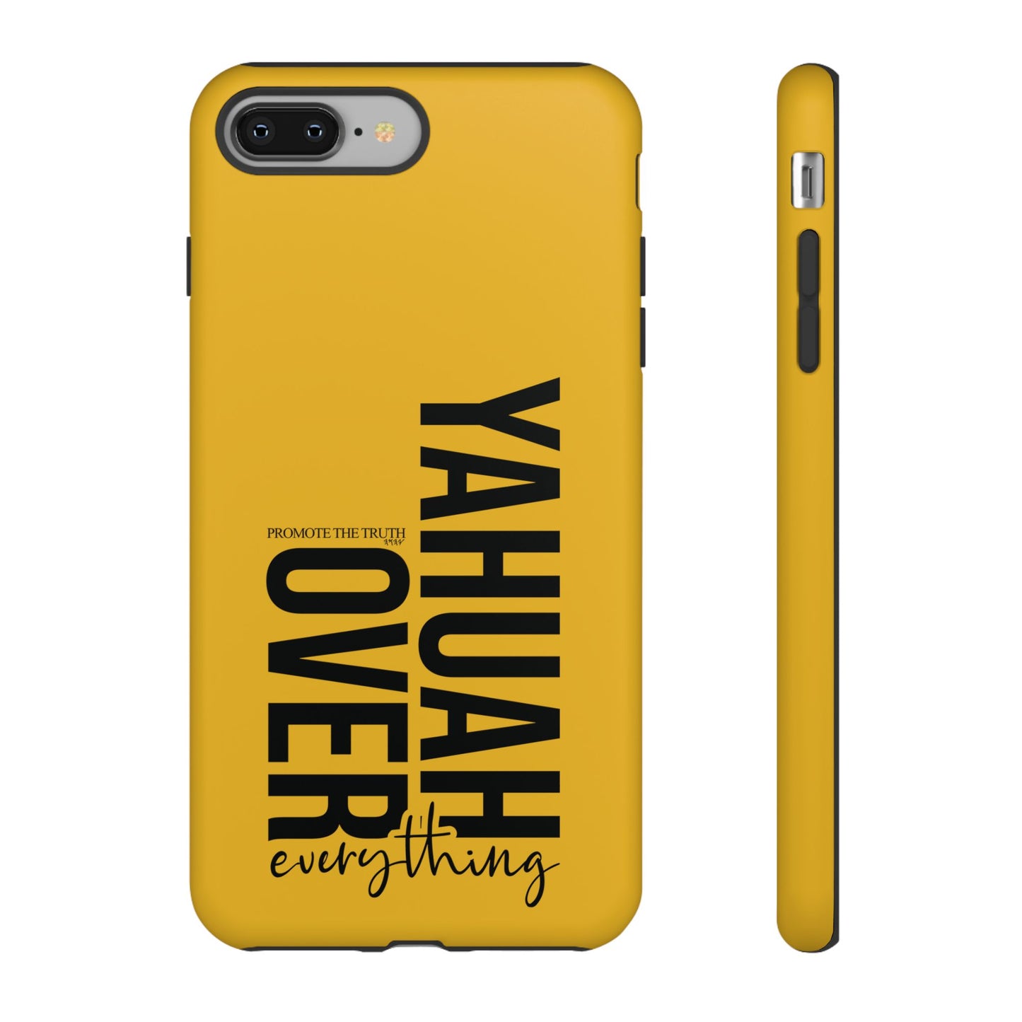 Bold Yellow Tough Phone Case - The Bright Collection "Yahuah Over Everything"
