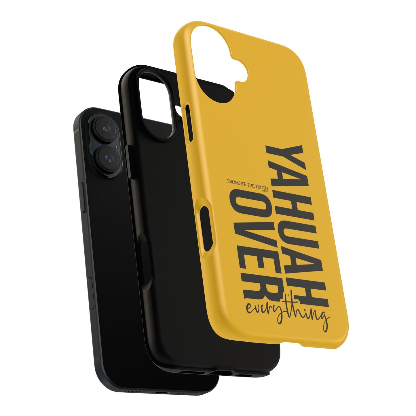 Bold Yellow Tough Phone Case - The Bright Collection "Yahuah Over Everything"