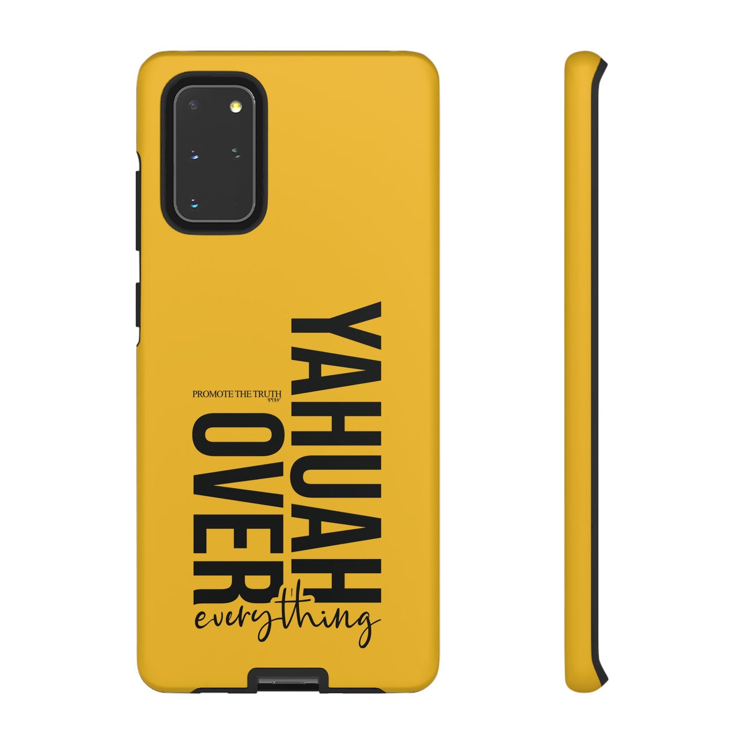 Bold Yellow Tough Phone Case - The Bright Collection "Yahuah Over Everything"