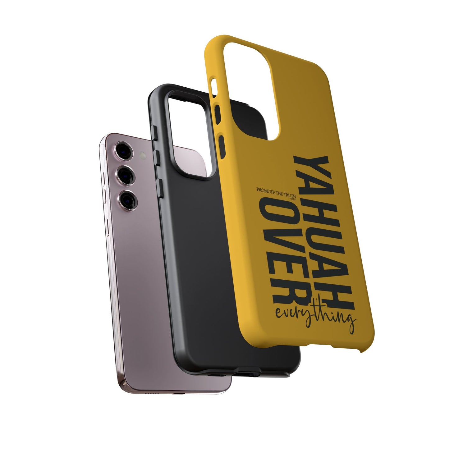 Bold Yellow Tough Phone Case - The Bright Collection "Yahuah Over Everything"