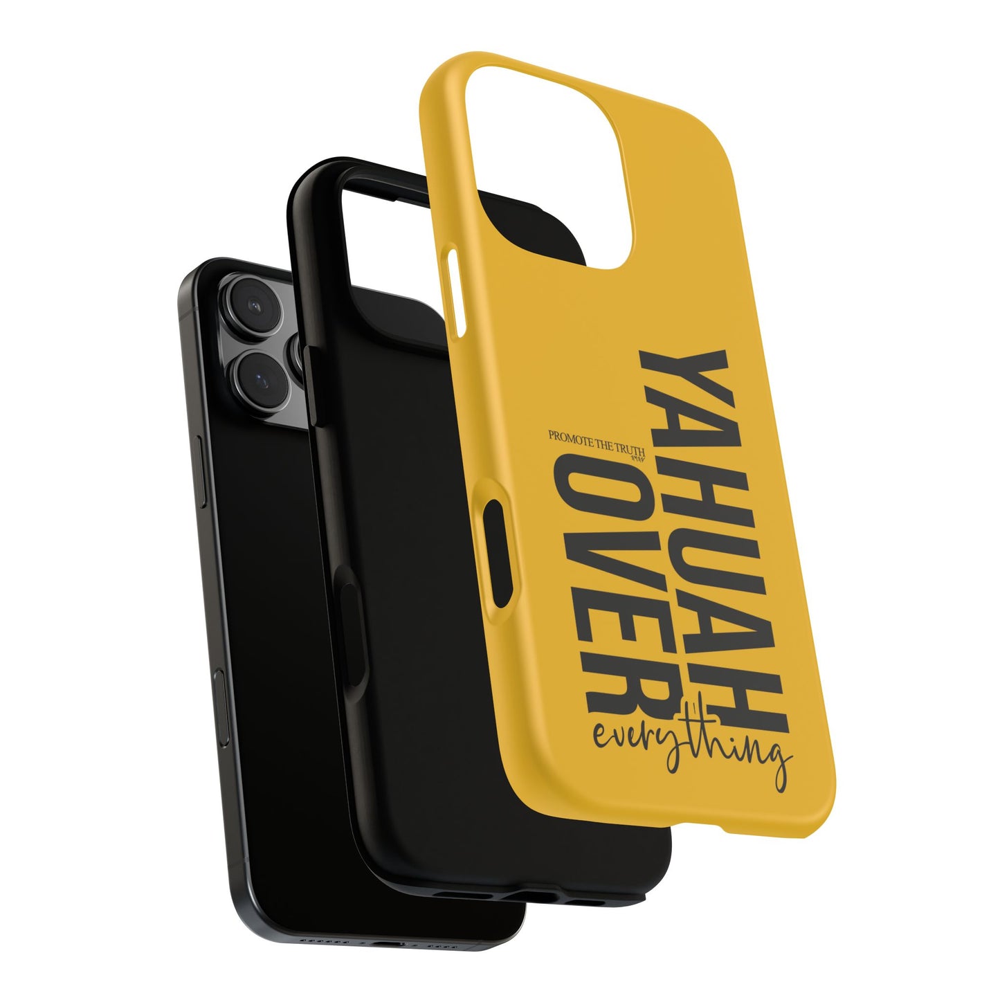 Bold Yellow Tough Phone Case - The Bright Collection "Yahuah Over Everything"