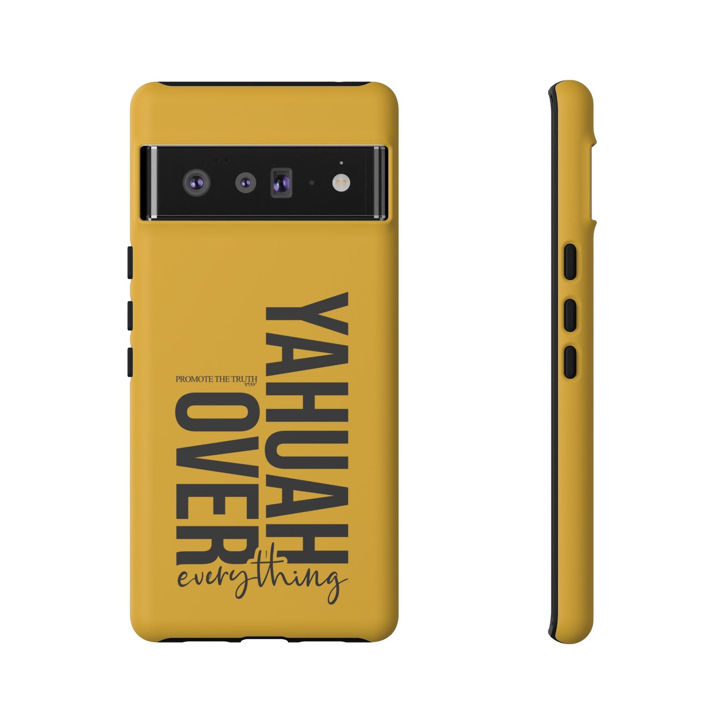 Bold Yellow Tough Phone Case - The Bright Collection "Yahuah Over Everything"
