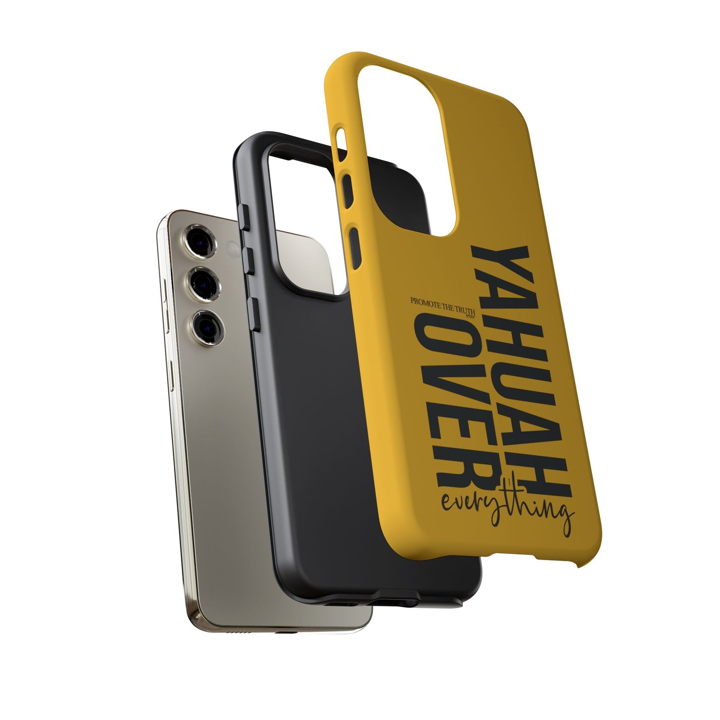 Bold Yellow Tough Phone Case - The Bright Collection "Yahuah Over Everything"