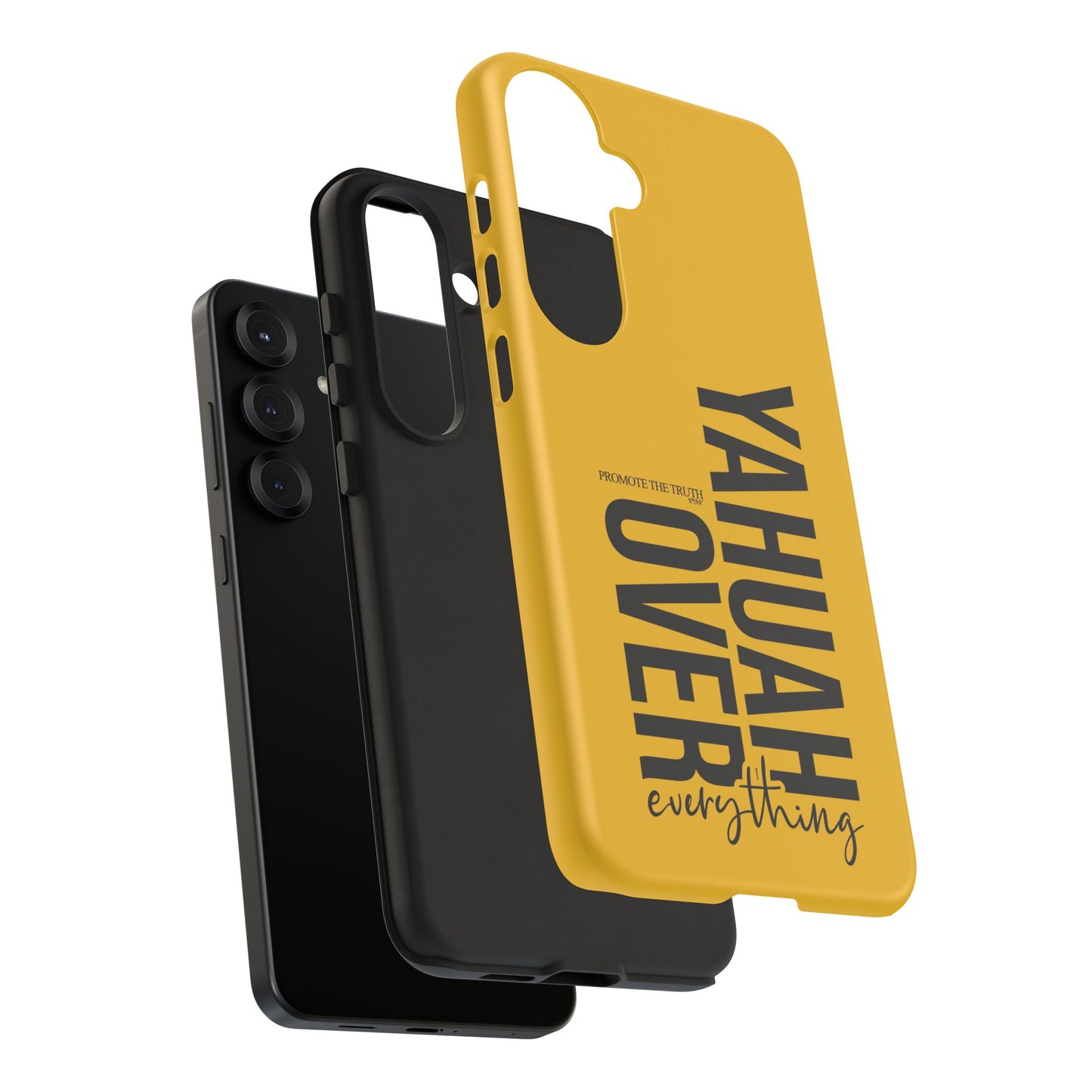 Bold Yellow Tough Phone Case - The Bright Collection "Yahuah Over Everything"