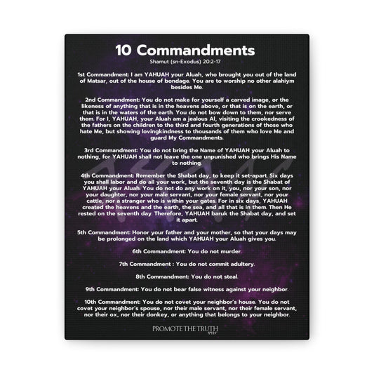YAHUAH's 10 Commandments canvas (Black/Purple)