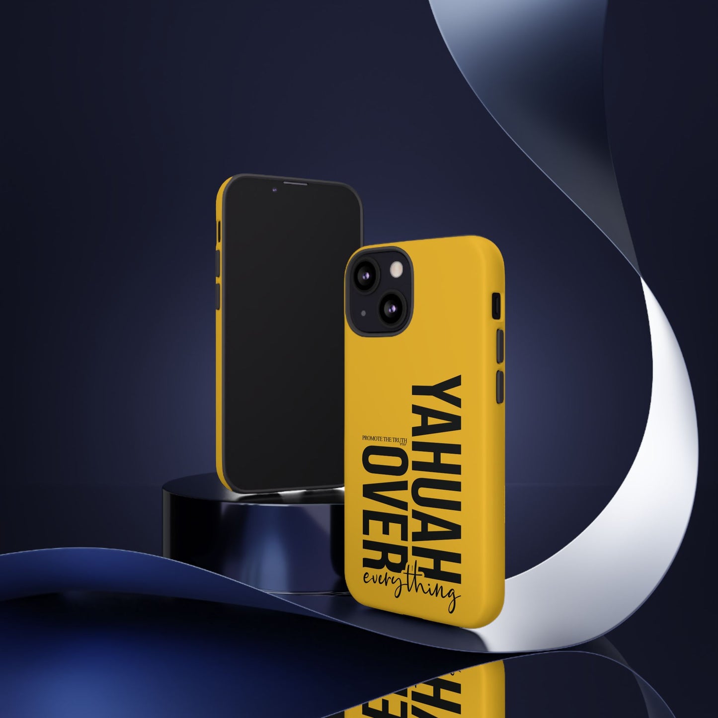 Bold Yellow Tough Phone Case - The Bright Collection "Yahuah Over Everything"