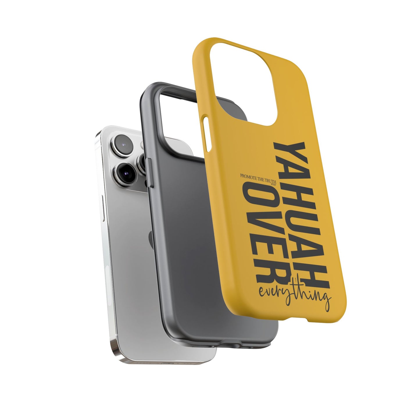 Bold Yellow Tough Phone Case - The Bright Collection "Yahuah Over Everything"