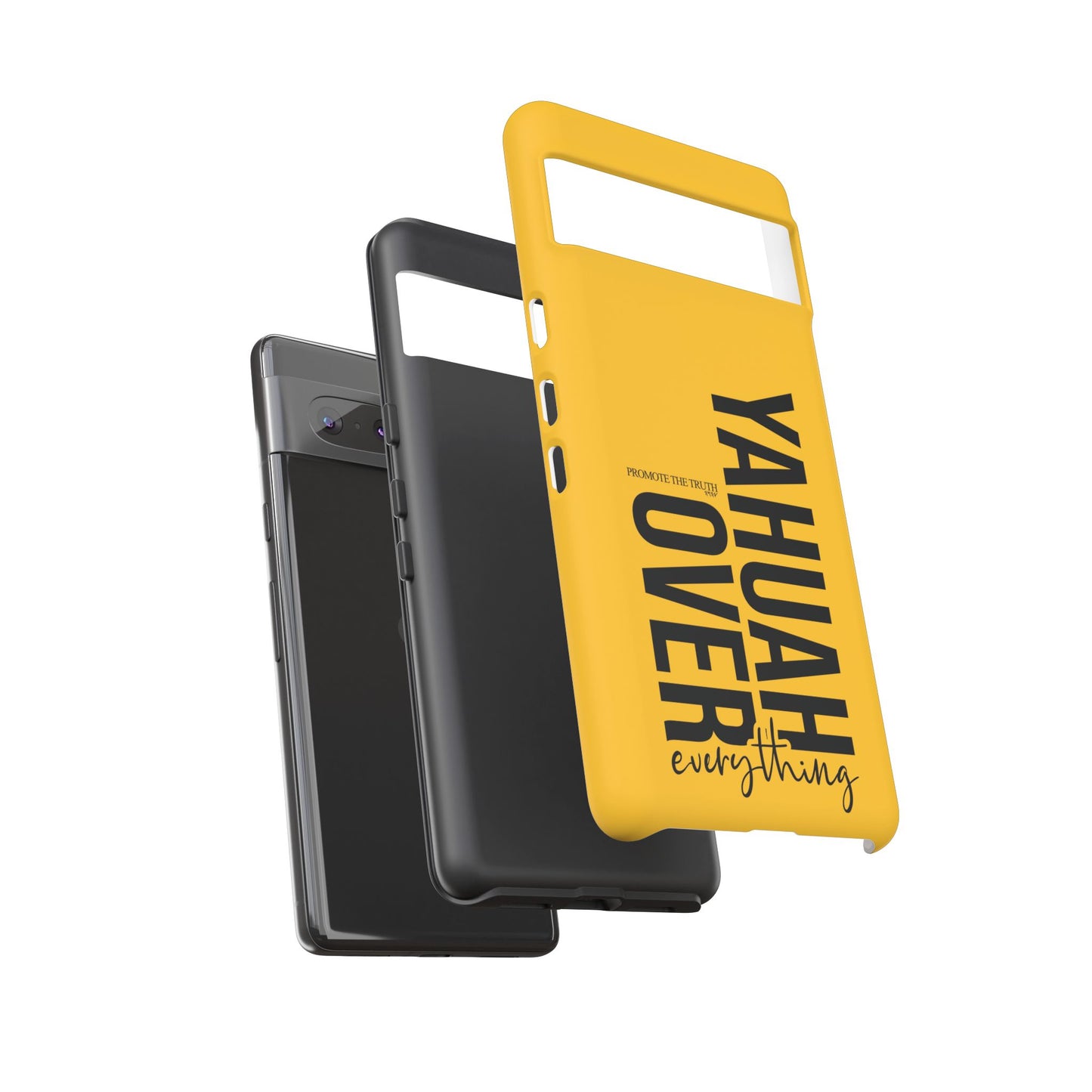 Bold Yellow Tough Phone Case - The Bright Collection "Yahuah Over Everything"