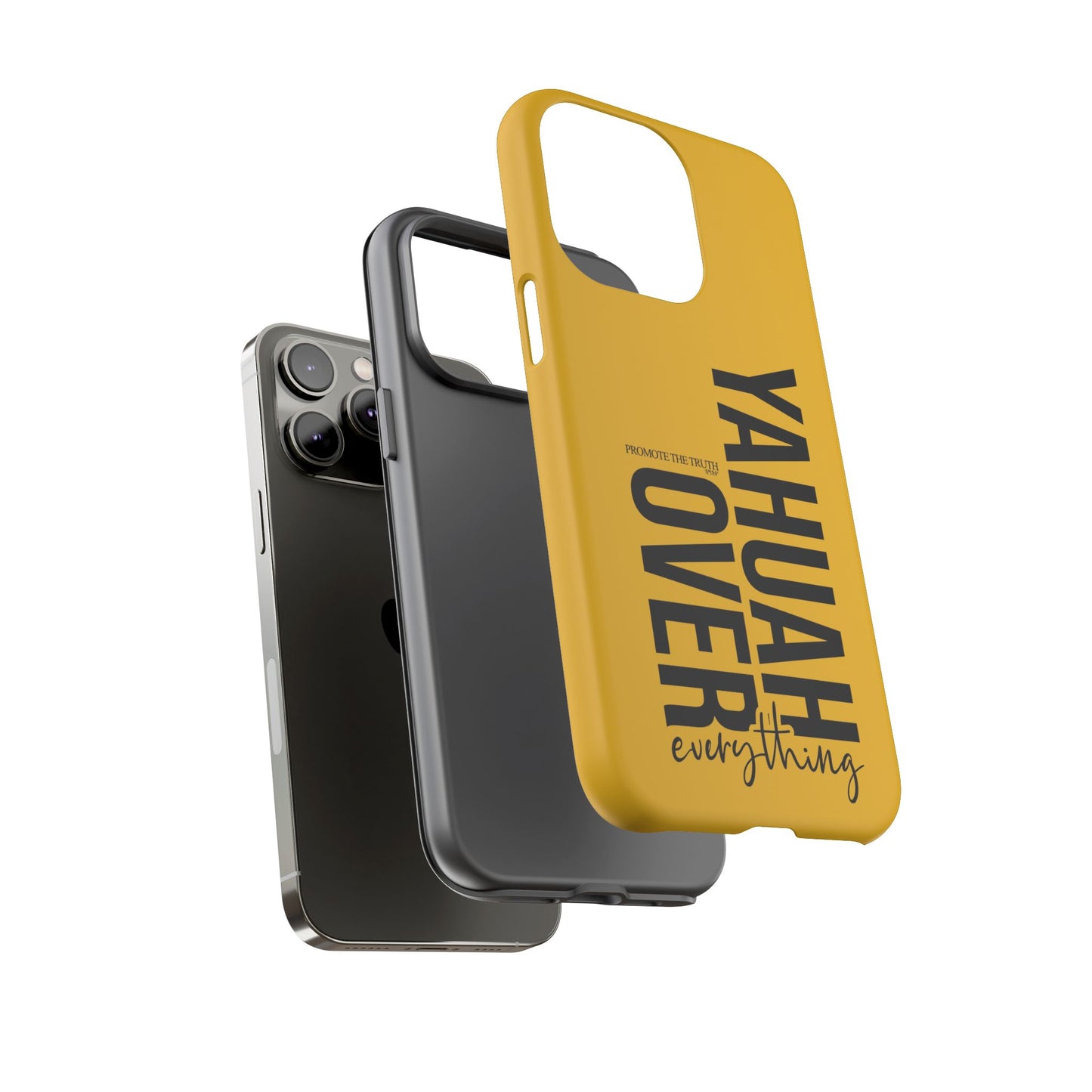 Bold Yellow Tough Phone Case - The Bright Collection "Yahuah Over Everything"