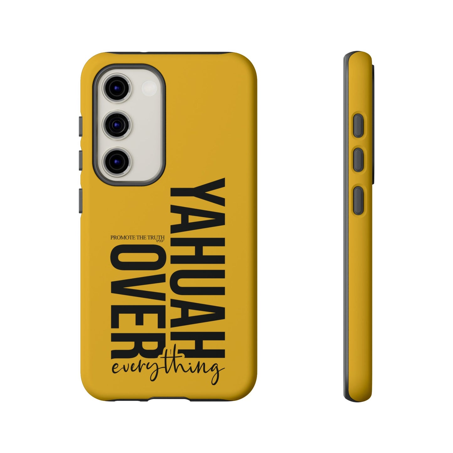 Bold Yellow Tough Phone Case - The Bright Collection "Yahuah Over Everything"
