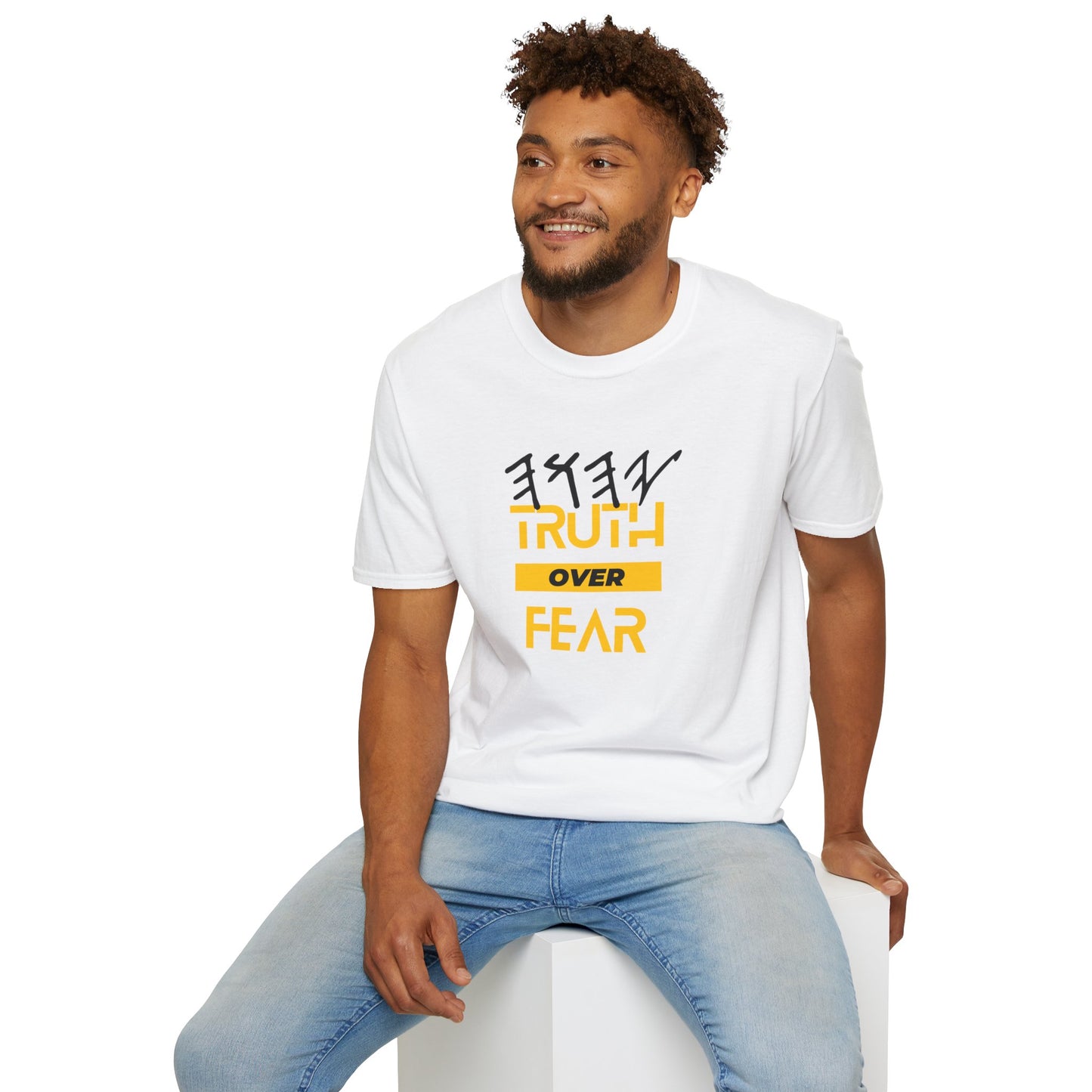 PTT YAHUAH Truth  Over Fear Unisex Soft-style T-Shirt (White)