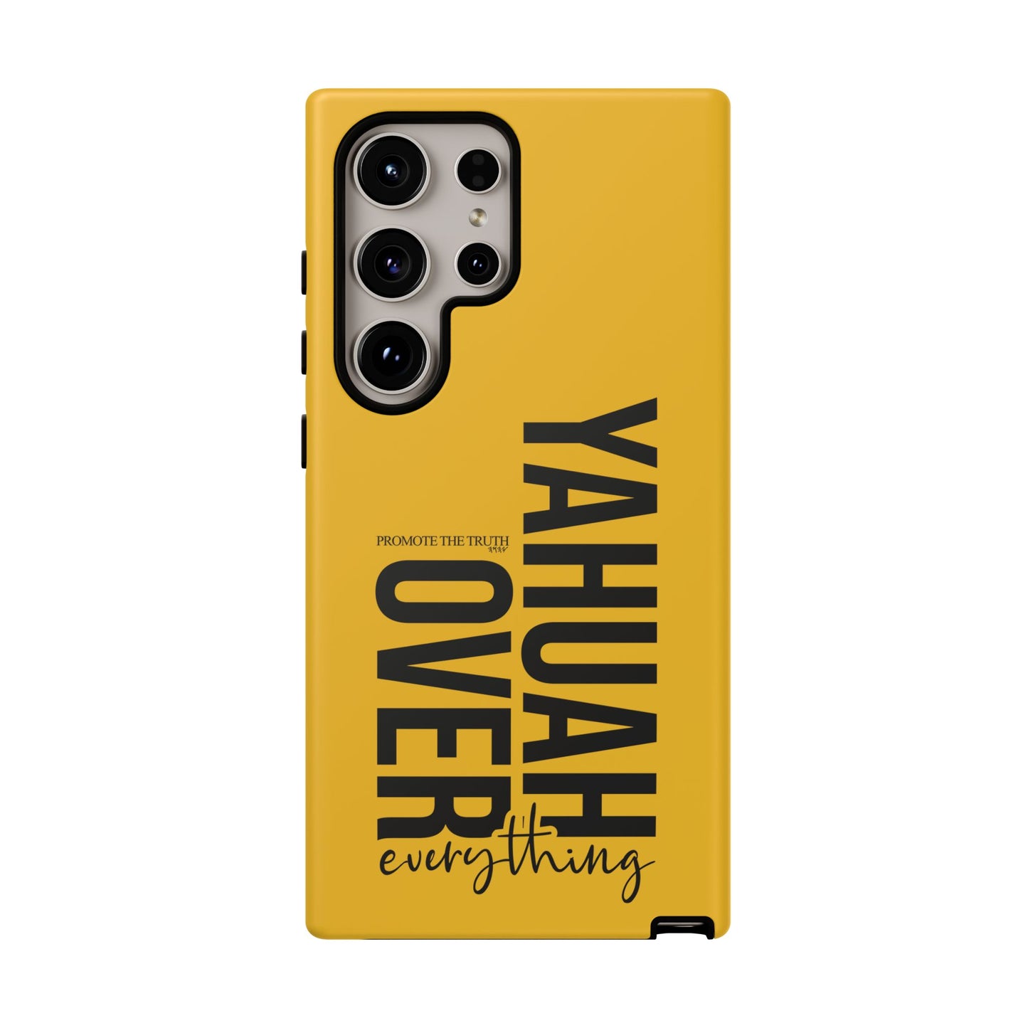 Bold Yellow Tough Phone Case - The Bright Collection "Yahuah Over Everything"