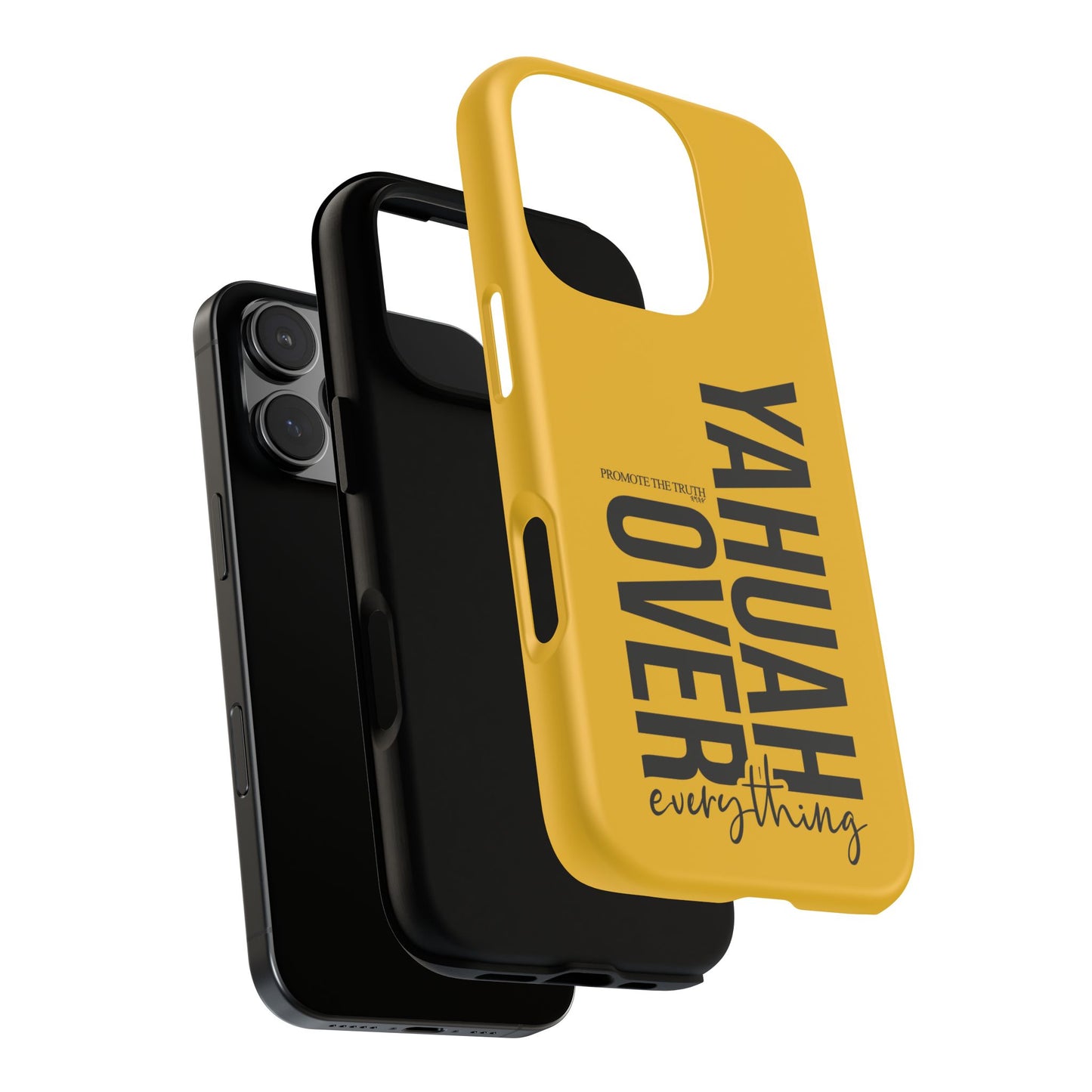 Bold Yellow Tough Phone Case - The Bright Collection "Yahuah Over Everything"