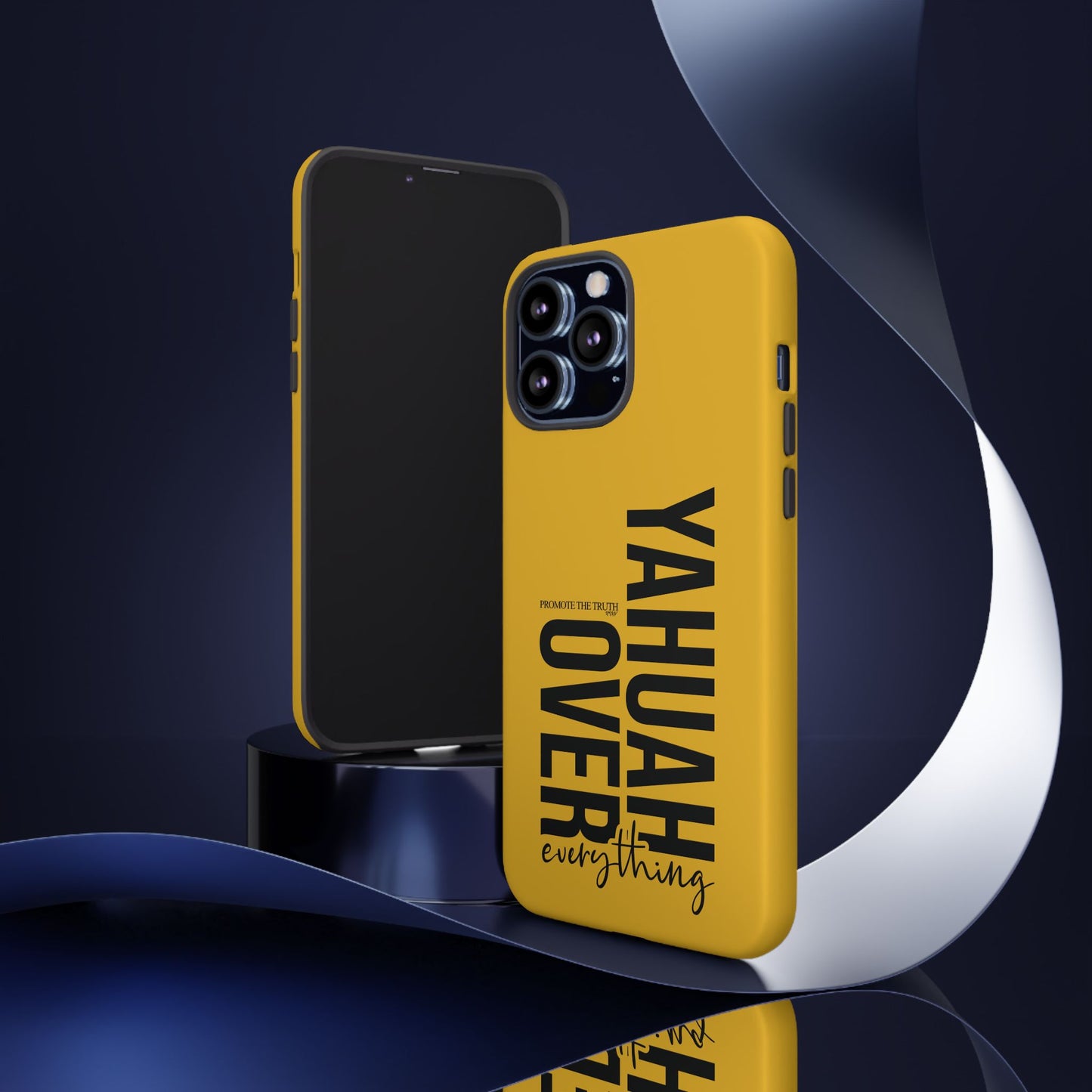 Bold Yellow Tough Phone Case - The Bright Collection "Yahuah Over Everything"
