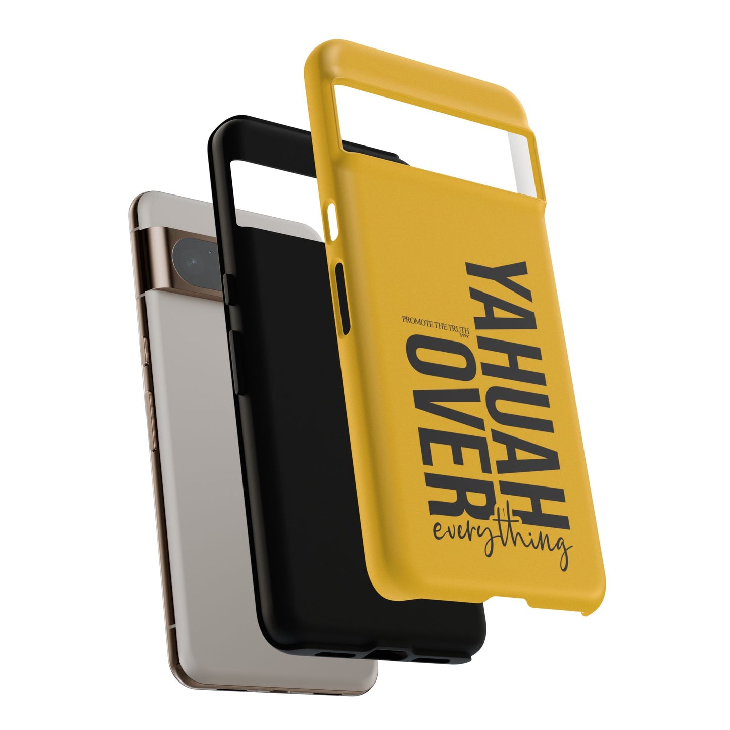 Bold Yellow Tough Phone Case - The Bright Collection "Yahuah Over Everything"