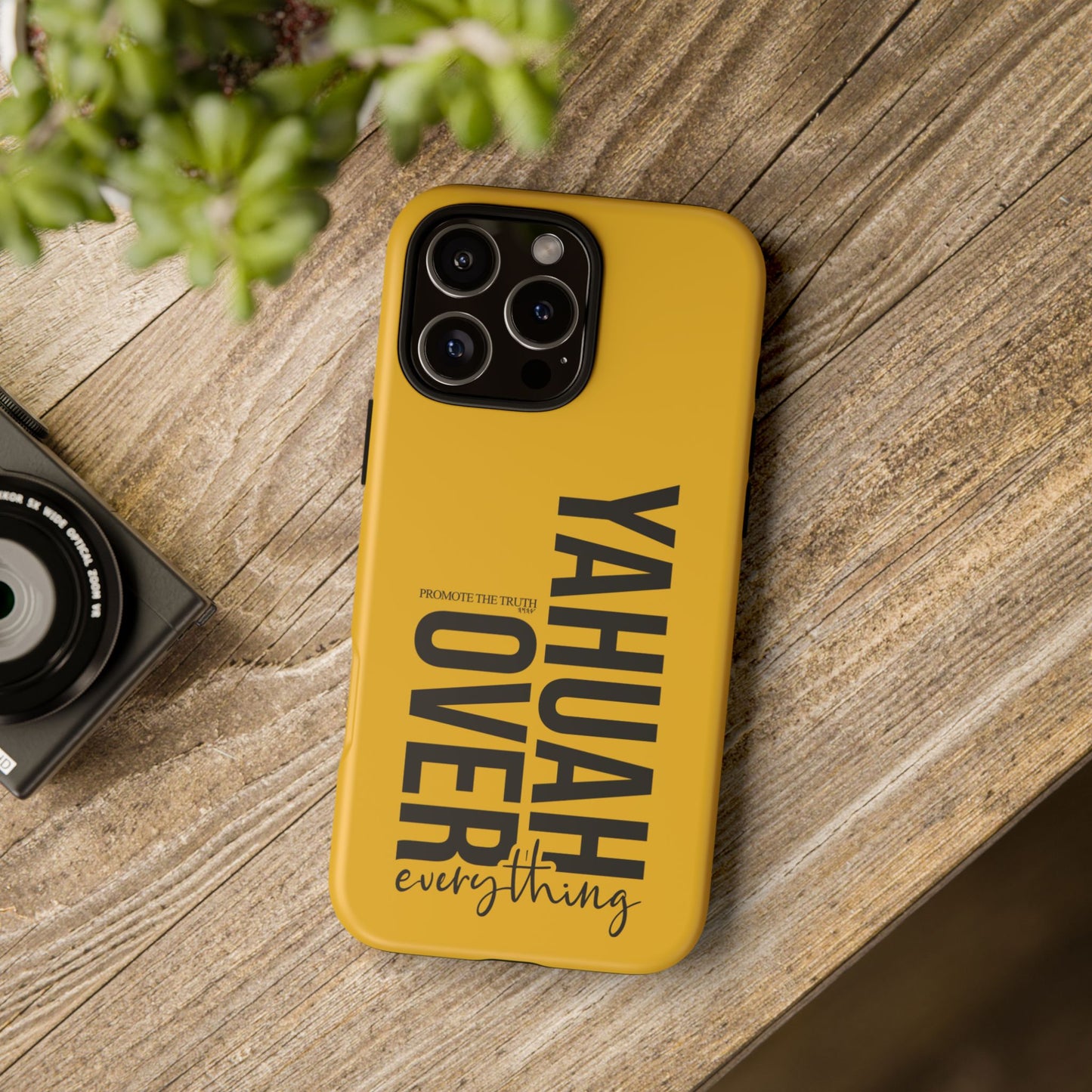 Bold Yellow Tough Phone Case - The Bright Collection "Yahuah Over Everything"