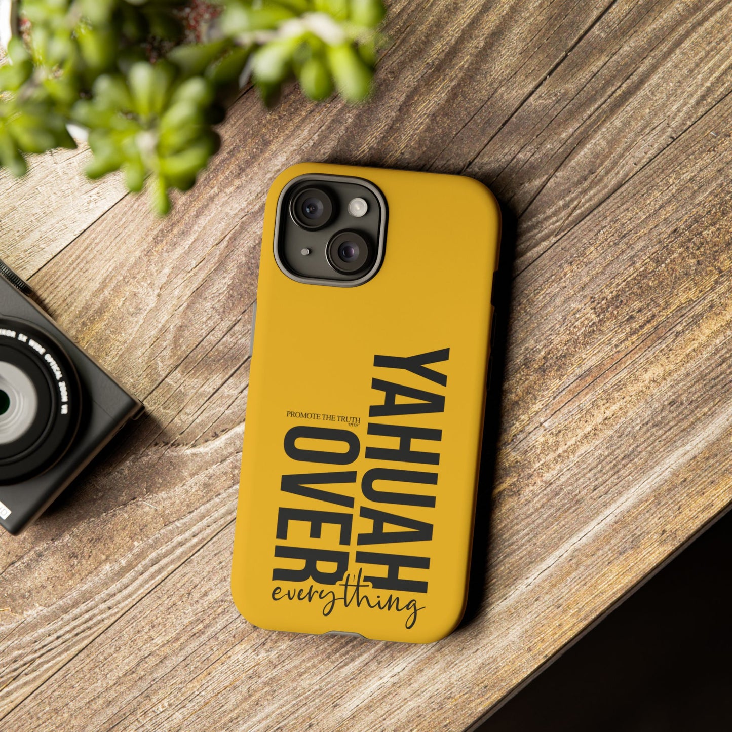 Bold Yellow Tough Phone Case - The Bright Collection "Yahuah Over Everything"