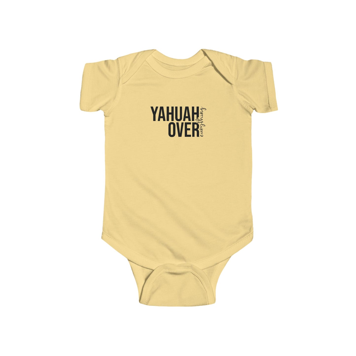 Cute Yellow Infant Bodysuit - The Bright Collection "YAHUAH Over Everything"