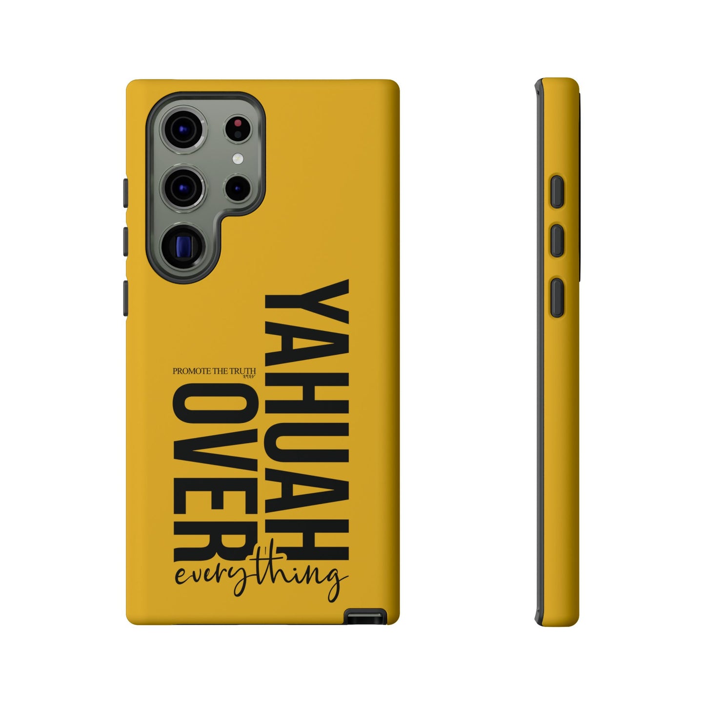 Bold Yellow Tough Phone Case - The Bright Collection "Yahuah Over Everything"