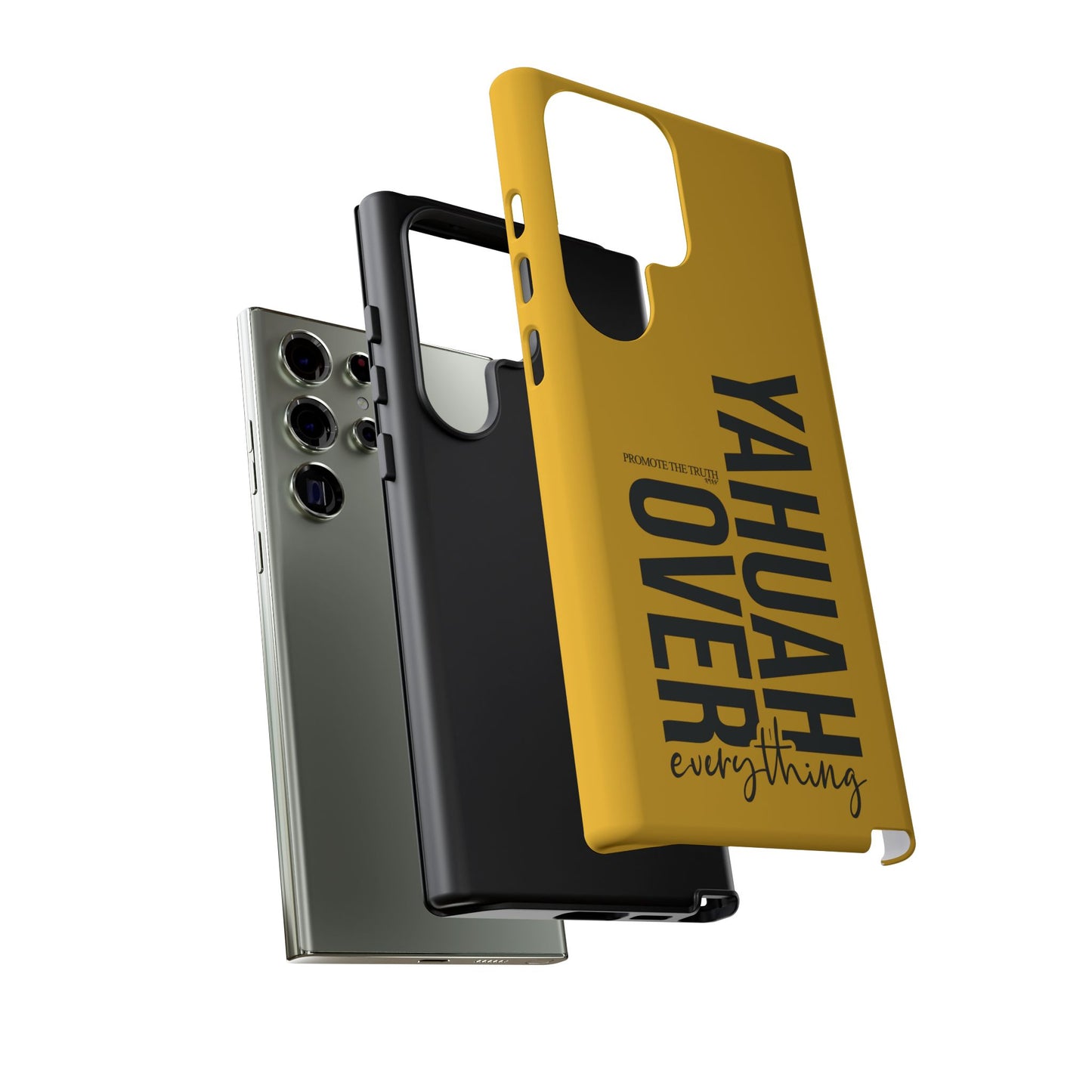 Bold Yellow Tough Phone Case - The Bright Collection "Yahuah Over Everything"