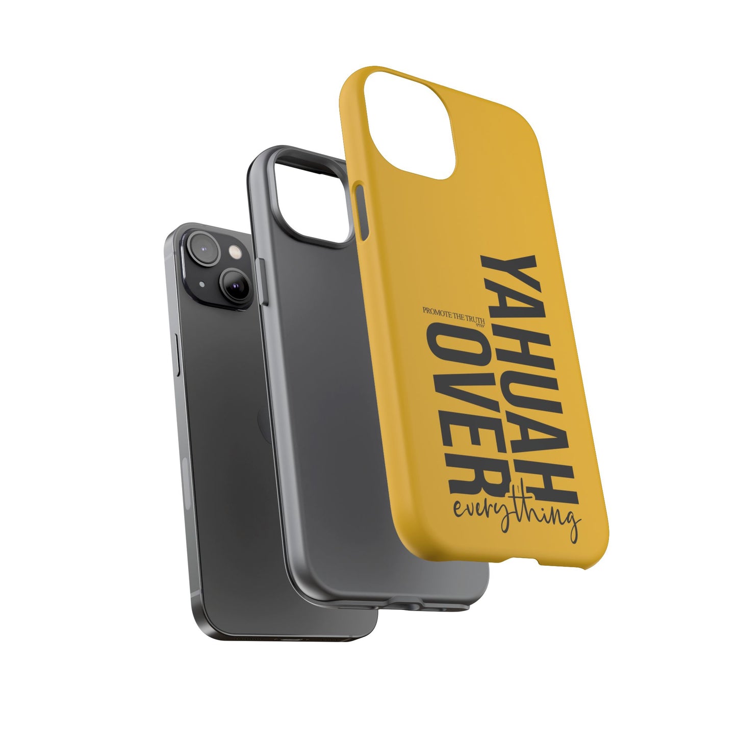 Bold Yellow Tough Phone Case - The Bright Collection "Yahuah Over Everything"
