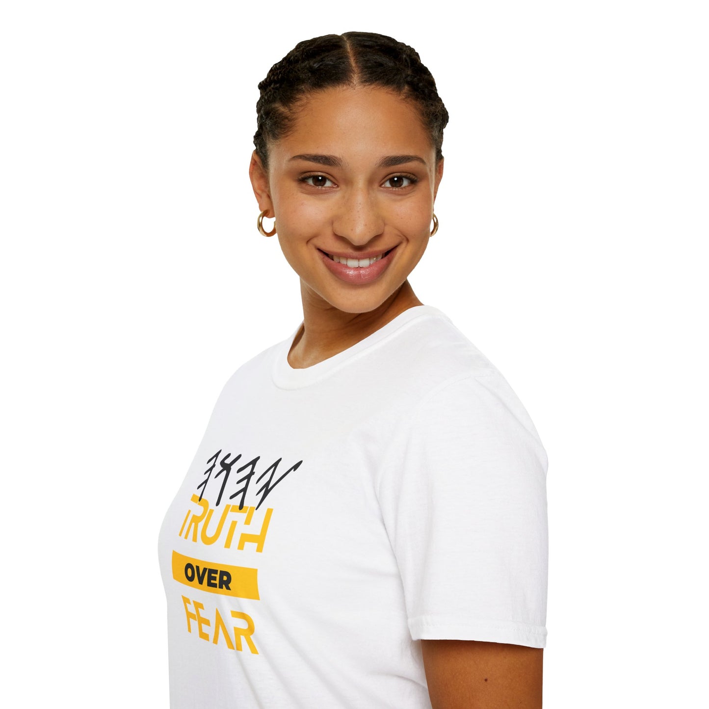 PTT YAHUAH Truth  Over Fear Unisex Soft-style T-Shirt (White)