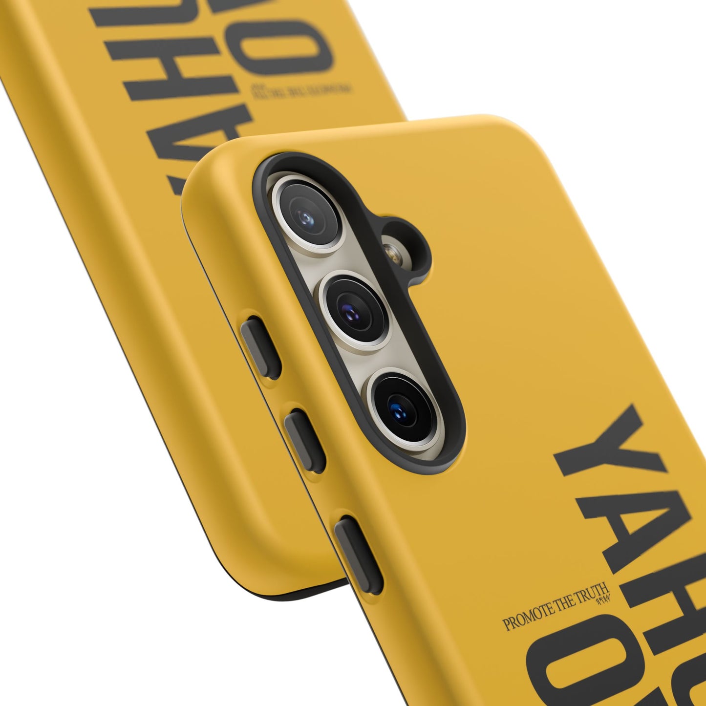 Bold Yellow Tough Phone Case - The Bright Collection "Yahuah Over Everything"