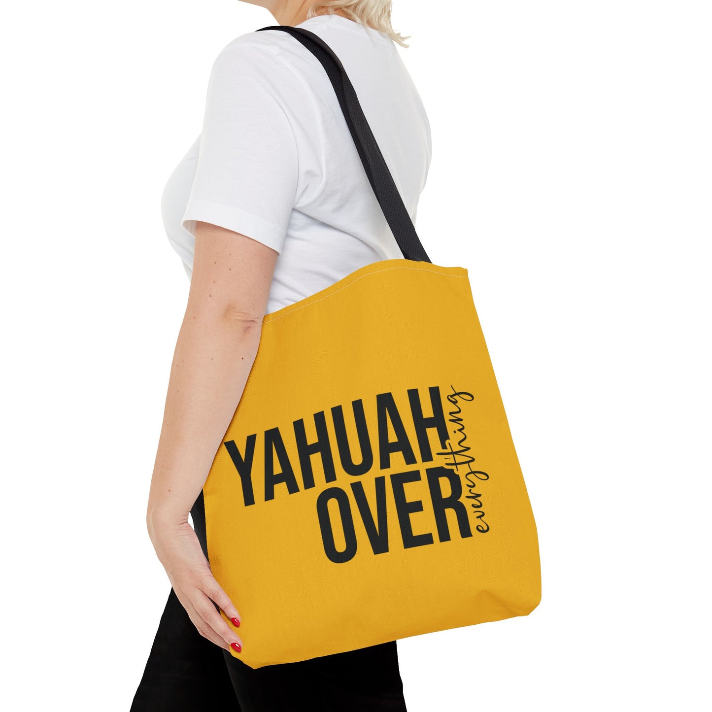 Inspiring Yellow Tote Bag - The Bright Collection "YAHUAH Over Everything"